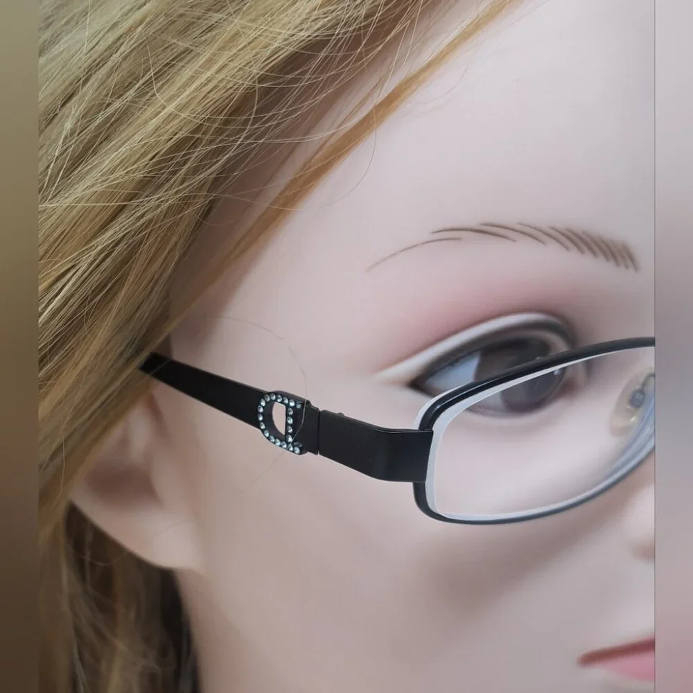 Christian Dior Womens Eye Glasses Frames Crystals Black Vintage CD3684 54-15-130